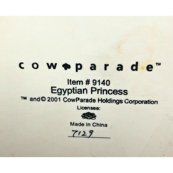 Vintage Cow Parade Item #9140 Egyptian Princess 2001 Westland Giftware Gold - Picture 5 of 6